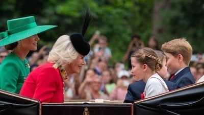 Queen Camilla and Princess Charlotte are seen.