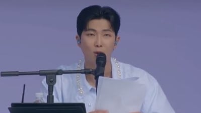 BTS leader RM spoke with fans at the Festa event in Yeouido.