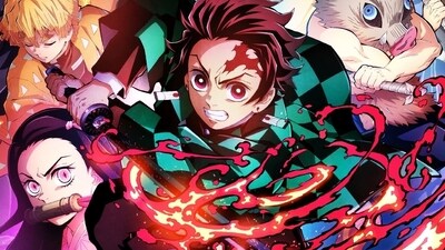Times Square in New York City was taken over by the Demon Slayer: Kimetsu no Yaiba anime as it celebrated the finale of Season 3. (Ufotable)