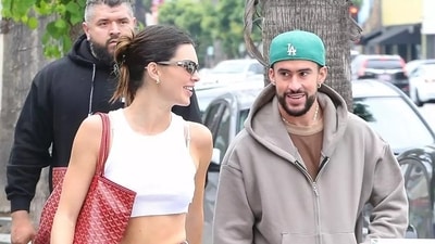 Kendall Jenner and Bad Bunny at Sherman Oaks. (Image Credit: BACKGRID) Kendall Jenner and Bad Bunny at Sherman Oaks. (Image Credit: BACKGRID)