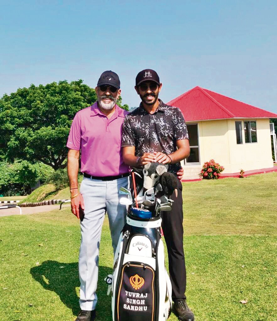 Yuvraj SIngh Sandhu with his father Brig Balwinder Singh Sandhu (retd) (HT Photo) Yuvraj SIngh Sandhu with his father Brig Balwinder Singh Sandhu (retd) (HT Photo)