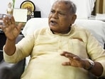 HAM party founder Jitanram Manjhi at his residence in Patna.