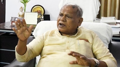 HAM party founder Jitanram Manjhi at his residence in Patna. (PTI)