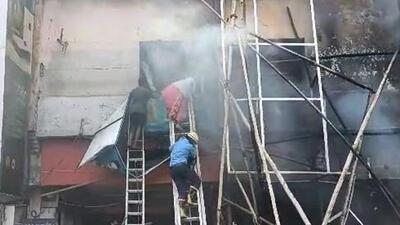 Around 20 people were rescued from inside the building while two of them are said to be in critical condition. (HT photo)