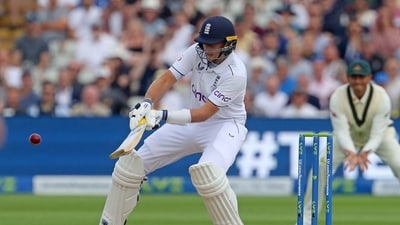 Root tried to reverse scoop Cummins off the very first ball of the day. (AFP) Root tried to reverse scoop Cummins off the very first ball of the day. (AFP)
