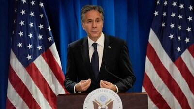 US Secretary of State Antony Blinken holds a news conference. (AP) US Secretary of State Antony Blinken holds a news conference. (AP)