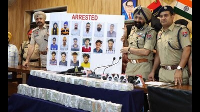 Commissioner of police Mandeep Singh Sidhu giving details of the arrests in Ludhiana on Monday. (Gurpreet Singh/HT) Commissioner of police Mandeep Singh Sidhu giving details of the arrests in Ludhiana on Monday. (Gurpreet Singh/HT)