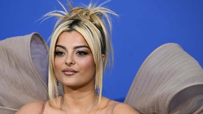 US singer Bebe Rexha arrives to attend the annual amfAR Cinema Against AIDS Cannes Gala at the Hotel du Cap-Eden-Roc in Cap d'Antibes, southern France, on the sidelines of the 76th Cannes Film Festival, on May 25, 2023. (Photo by Stefano Rellandini / AFP) (AFP)