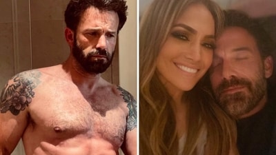 Ben Affleck's toned abs were on full display in Jennifer Lopez's latest Instagram post. Ben Affleck's toned abs were on full display in Jennifer Lopez's latest Instagram post.
