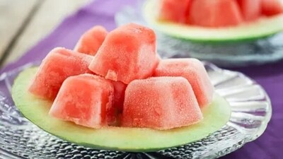 Biting into small cubes of frozen watermelon can help in combating sugar cravings. (Unsplash) Biting into small cubes of frozen watermelon can help in combating sugar cravings. (Unsplash)