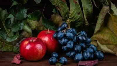 Apples and grapes can also be consumed when we feel the urge to have something sweet. They should be chewed slowly to satisfy the sweet tooth. (-Unsplash) Apples and grapes can also be consumed when we feel the urge to have something sweet. They should be chewed slowly to satisfy the sweet tooth. (-Unsplash)