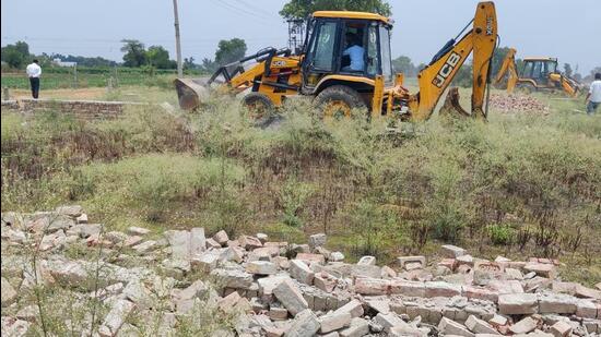 DTCP razes six illegal colonies in Pataudi