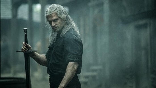 Geralt of Rivia, the brooding hero from "The Witcher," gets a glamorous anime makeover in an exquisite collector's statue. (Netflix)