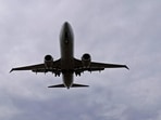 US woman travels to internship via plane. US woman travels to internship via plane.