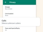 A screenshot showing the 'Silence Unknown Callers' feature on WhatsApp