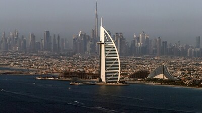 A view of the Burj Al Arab hotel and Burj Khalifa in Dubai, United Arab Emirates. (Reuters)