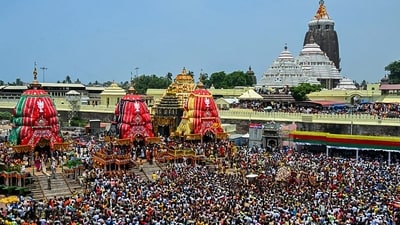 Devotees throng Puri to attend the Rath Yatra festival of Lord Jagannath, on Tuesday. (ANI) Devotees throng Puri to attend the Rath Yatra festival of Lord Jagannath, on Tuesday. (ANI)