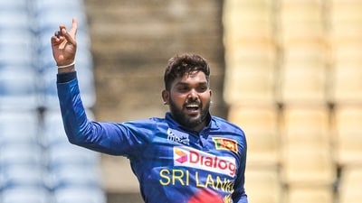 Sri Lanka's Wanindu Hasaranga celebrates after taking a wicket (AFP) Sri Lanka's Wanindu Hasaranga celebrates after taking a wicket (AFP)