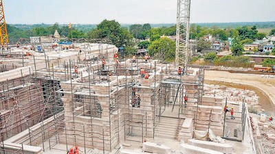 Construction of the Ram temple is underway in Ayodhya. (ANI) Construction of the Ram temple is underway in Ayodhya. (ANI)