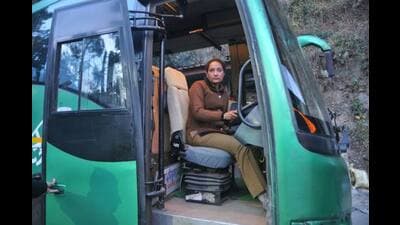 Currently, Seema Thakur is the only woman in the state who is serving as a bus driver. (HT File Photo) Currently, Seema Thakur is the only woman in the state who is serving as a bus driver. (HT File Photo)