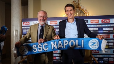 Rudi Garcia, right, new head coach of SSC Napoli and the club's president Aurelio De Laurentiis, left (AP) Rudi Garcia, right, new head coach of SSC Napoli and the club's president Aurelio De Laurentiis, left (AP)