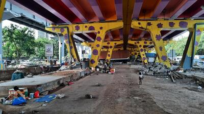 Thane, India - June, 20, 2023: under flyover at cadbury junction majiwada , Thane Municipal Corporation is going to clear the bridge under which there is encroachment or garbage and make space for official parking ,in Thane, in Mumbai, India, on,Tuesday, June, 20, 2023. ( Praful Gangurde / HT Photo ) Thane, India - June, 20, 2023: under flyover at cadbury junction majiwada , Thane Municipal Corporation is going to clear the bridge under which there is encroachment or garbage and make space for official parking ,in Thane, in Mumbai, India, on,Tuesday, June, 20, 2023. ( Praful Gangurde / HT Photo )