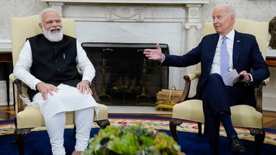 FILE - President Joe Biden meets with Indian Prime Minister Narendra Modi in the Oval Office of the White House, Sept. 24, 2021, in Washington. (AP) FILE - President Joe Biden meets with Indian Prime Minister Narendra Modi in the Oval Office of the White House, Sept. 24, 2021, in Washington. (AP)