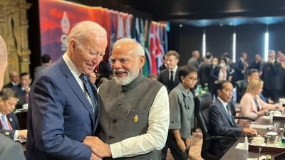 PM Modi, US President Biden interact during November 2022's G20 Summit in Bali. (Twitter/PMO) PM Modi, US President Biden interact during November 2022's G20 Summit in Bali. (Twitter/PMO)