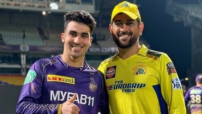 Rahmanullah Gurbaz poses for a photo with MS Dhoni in IPL 2023 (IPL) Rahmanullah Gurbaz poses for a photo with MS Dhoni in IPL 2023 (IPL)