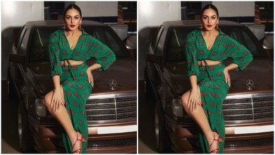 Huma played muse to fashion designer Nautanky and picked a green co-ord set for the promotions of the upcoming film. (Instagram/@iamhumaq) Huma played muse to fashion designer Nautanky and picked a green co-ord set for the promotions of the upcoming film. (Instagram/@iamhumaq)