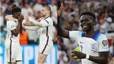 Bukayo Saka scores a 13-minute hat-trick for England in Euro 2024 qualifiers Bukayo Saka scores a 13-minute hat-trick for England in Euro 2024 qualifiers