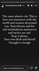 The Insta story from Kimora Lee Simmons. (Image Credit: Kimora Lee Simmons/Instagram) The Insta story from Kimora Lee Simmons. (Image Credit: Kimora Lee Simmons/Instagram)