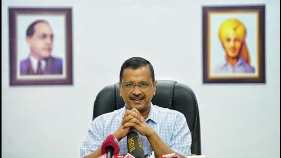 CM Arvind Kejriwal in the letter said that the LG and the Union home ministry are responsible for the upkeep of law and order in the Capital. (HT PHOTO)