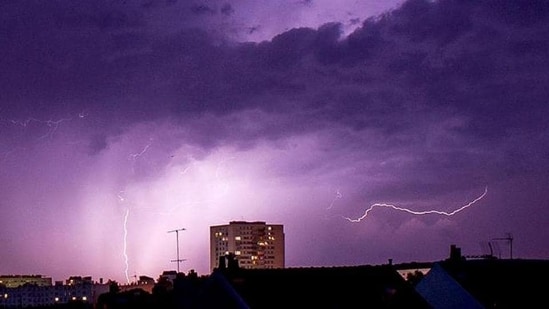 A lightning strike during a thunderstorm. (AFP File Photo/For representation purposes)
