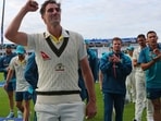 Australia's Pat Cummins reacts as he leaves the pitch