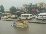 Waterlogging witnessed in parts of Gurugram after heavy rainfall Waterlogging witnessed in parts of Gurugram after heavy rainfall