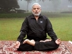 PM Modi doing Yoga at his New Delhi residence PM Modi doing Yoga at his New Delhi residence