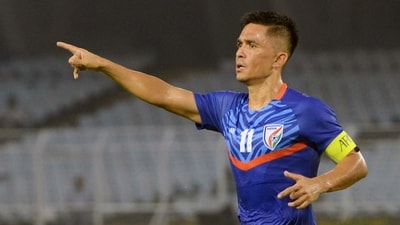 Indian football skipper Sunil Chhetri in action during the AFC Asian Cup 2023 Qualifiers (ANI) Indian football skipper Sunil Chhetri in action during the AFC Asian Cup 2023 Qualifiers (ANI)