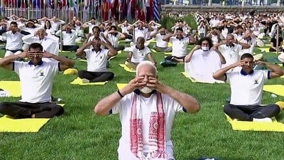 The Yoga celebration led by Prime Minister Modi at the UN headquarters created the Guinness World Record for participation of people of most nationalities, officials said. (ANI) The Yoga celebration led by Prime Minister Modi at the UN headquarters created the Guinness World Record for participation of people of most nationalities, officials said. (ANI)