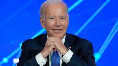 President Joe Biden smiles as members of the media leave the room and ask questions about his son Hunter Biden, during a discussion on managing the risks of Artificial Intelligence during an event in San Francisco, Tuesday, June 20, 2023. (AP) President Joe Biden smiles as members of the media leave the room and ask questions about his son Hunter Biden, during a discussion on managing the risks of Artificial Intelligence during an event in San Francisco, Tuesday, June 20, 2023. (AP)
