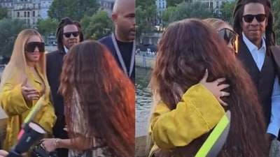 Beyonce and Zendaya were seen hugging and greeting each other (Twitter) Beyonce and Zendaya were seen hugging and greeting each other (Twitter)
