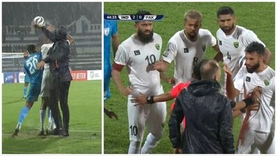 Stimac was shown a red card for showing dissent (Fancode/Twitter)
