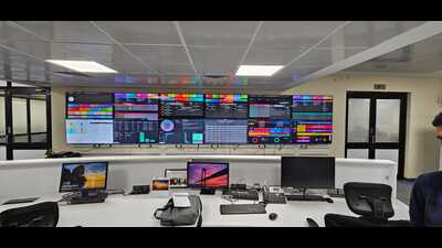 Cyber security operation control system at IIT Kanpur, which allows monitoring of threats in real time. (HT Photo) Cyber security operation control system at IIT Kanpur, which allows monitoring of threats in real time. (HT Photo)