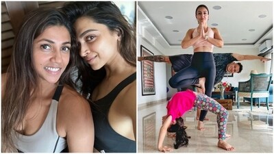 Deepika Padukone drops post-yoga selfies, Soha Ali Khan does yoga with Inaaya and Kunal Kemmu to celebrate International Yoga Day. (Instagram) Deepika Padukone drops post-yoga selfies, Soha Ali Khan does yoga with Inaaya and Kunal Kemmu to celebrate International Yoga Day. (Instagram)