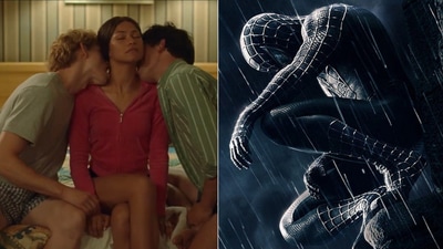 The image shows a scene from Challengers trailer featuring Zendaya and a Spider-Man meme. (Screengrab)
