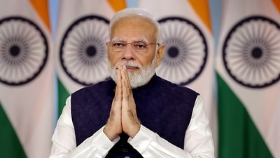 Prime Minister Narendra Modi virtually addresses the G20 Tourism Ministers' Meeting in Goa, on Wednesday, June 21, 2023. (PTI) Prime Minister Narendra Modi virtually addresses the G20 Tourism Ministers' Meeting in Goa, on Wednesday, June 21, 2023. (PTI)