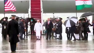 PM Modi is on an official state visit to the US at the invitation of President Joe Biden and First Lady Jill Biden. (PTI) PM Modi is on an official state visit to the US at the invitation of President Joe Biden and First Lady Jill Biden. (PTI)