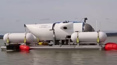A massive search operation is underwayafter a submersible carrying five people went missing in the North Atlantic Ocean (Channel 4 News screenshot/YouTube) A massive search operation is underwayafter a submersible carrying five people went missing in the North Atlantic Ocean (Channel 4 News screenshot/YouTube)