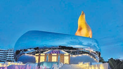 Telangana Martyr's Memorial is the largest seamless stainless-steel memorial built in the world. (Srinivasa Rao Apparasu)