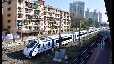 The state-of-the-art Vande Bharat local trains will have an automatic door-closing system and fully vestibuled coaches. The coaches will have separate air-conditioned vendor/luggage compartments at both ends of the train, but no first class or second class (HT PHOTO) The state-of-the-art Vande Bharat local trains will have an automatic door-closing system and fully vestibuled coaches. The coaches will have separate air-conditioned vendor/luggage compartments at both ends of the train, but no first class or second class (HT PHOTO)
